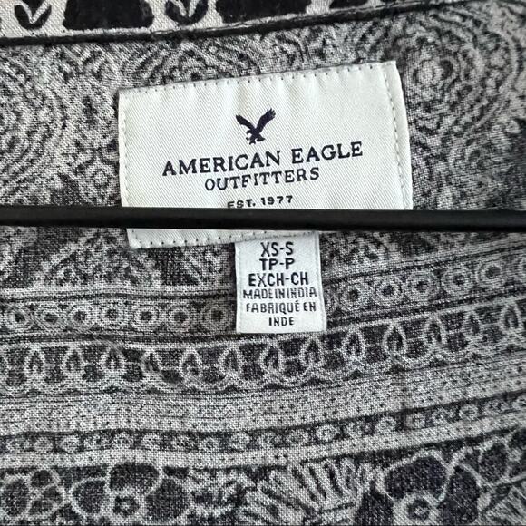 American Eagle Open From Kimono Sweater Multi Print Boho Festival Oversized XS - Picture 3 of 9